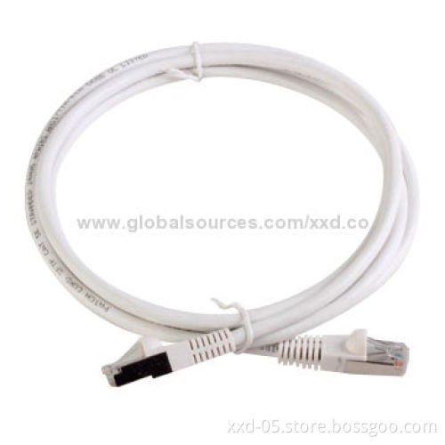SFTP Cat6 Patch Cords, 26AWG PVC Jacket RJ45 and BC Stranded Conductor, Twisted Pair